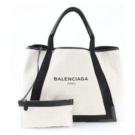 Balenciaga Navy Cabas GM Tote Handtasche Schwarz Beige