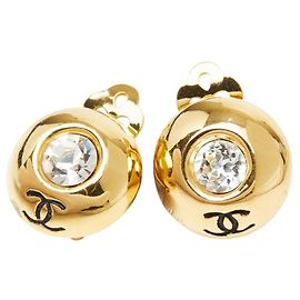 Boucles d'oreilles clip Chanel Coco Mark plaqué or Doré