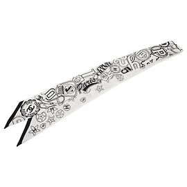 Cerchietto Twilly Chanel Coco Mark Rue Cambon Nero Bianco