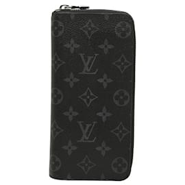 Louis Vuitton Monogram Eclipse Zippy Wallet Brown Black