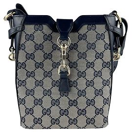 Borsa a tracolla Gucci in tela GG blu navy e rosso Rosso Blu navy