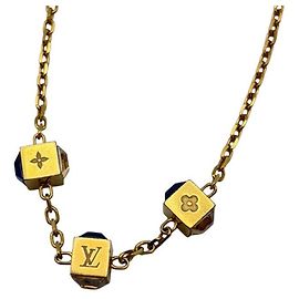 Collier Louis Vuitton Gamble Cube Doré
