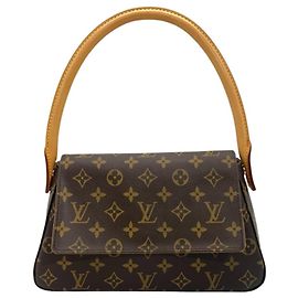 Mini bolso de hombro Looping Louis Vuitton Castaño
