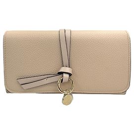 Chloé Beige Leather Long Wallet Beige