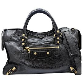Borsa Balenciaga Giant City in pelle nera Nero