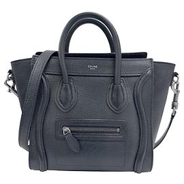 Céline Borsa a tracolla CELINE Luggage Nano Shopper in pelle nera Nero