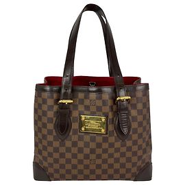 Bolsa de ombro tote Louis Vuitton Hampstead PM Damier Ebene Marrom