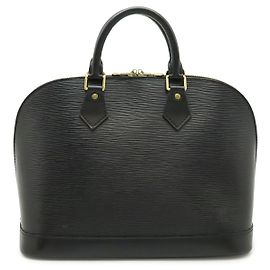 Louis Vuitton Epi Alma Leather Handbag Black