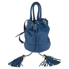 Chloé Chloe Leather Double Tassel 2way Handbag Blue