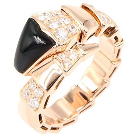 Bulgari Bvlgari Serpenti Viper Onyx Diamond Ring K18PG Schwarz