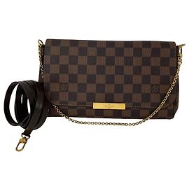 Bolsa Transversal Louis Vuitton Favorite MM Damier Ebene Marrom