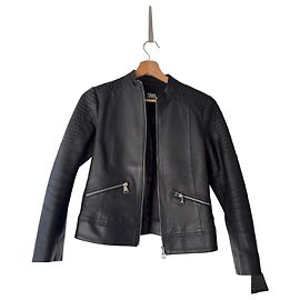 Karl Lagerfeld Leder Bikerjacke Schwarz
