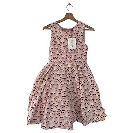 Lanvin Mädchen Blumenkleid in Rosa und Weiß Schwarz Pink Weiß Gelb