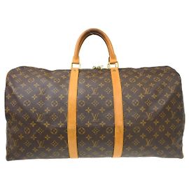 Borsa Keepall Louis Vuitton Monogram Canvas 55 Marrone