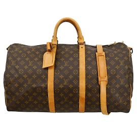 Bolsa Louis Vuitton Keepall Bandouliere Monogram Canvas 55 Marrom