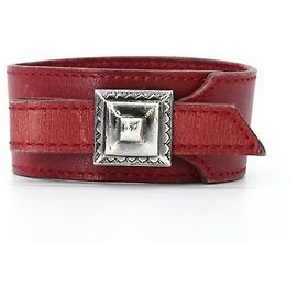 Hermès Pulsera Charm de Cuero HERMES Touareg Artemis Red Roja