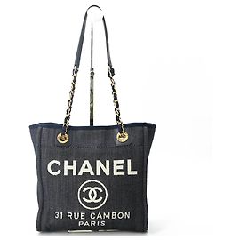 Borsa Tote Chanel Coco Deauville PM Blu navy