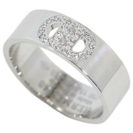 Anel Chaine d'Ancre com diamantes Hermès Outro