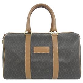 Sac Boston en toile enduite marron Christian Dior Marron