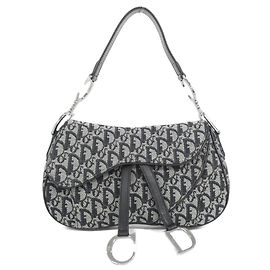 Borsa a tracolla in tela nera Christian Dior Nero