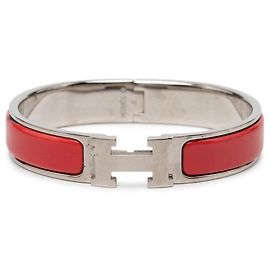 Hermès Hermes Click H PM Bangle Silvery Red