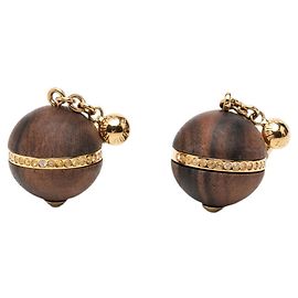 Orecchini Louis Vuitton Magnetic Boa Marrone D'oro