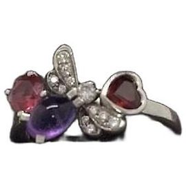 Chaumet Paris Garden 18k Weißgold Honig Edelsteinring Silber