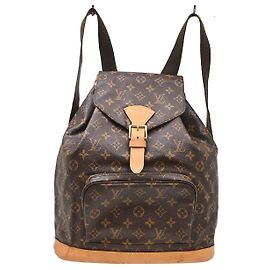 Louis Vuitton Vintage Montsouris Backpack Monogram Canvas GM Brown