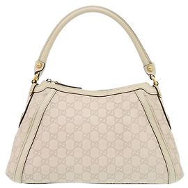Sac à main en cuir Gucci Scarlet Guccissima Écru
