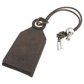 Loewe Puzzle Leather Brown Keyring Brown Silvery