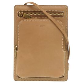 Bolsa de ombro em couro bege Yves Saint Laurent Bege