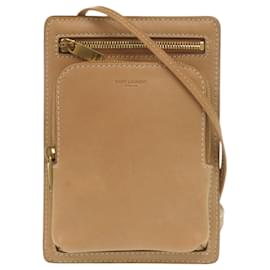 Sac à bandoulière en cuir beige Yves Saint Laurent Beige