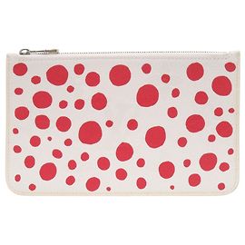 Louis Vuitton Neverfull Pouch White Red