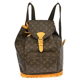 Louis Vuitton Vintage Montsouris Backpack Monogram Canvas GM Brown