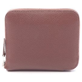 Hermès Hermes Azap Silk Compact Round Wallet Brown