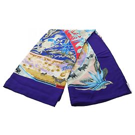 Hermès Sciarpa Hermes Carre Geant 140 Tropices Blu Multicolore