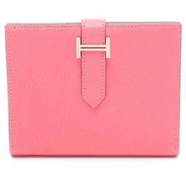 Hermès Hermes Bearn Compact Bi-fold Wallet Pink