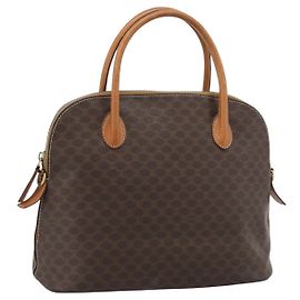 Céline Sac à main CELINE Macadam Canvas PVC Cuir 2way Marron Or Auth 183049 Marron Doré