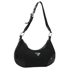 Borsa a tracolla PRADA Nylon Nero Argento Auth yk20451SAM Nero Argento