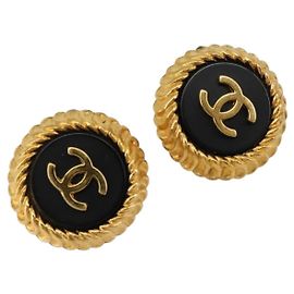 Pendientes CHANEL metal Gold Tone CC Auth 183500V Otro