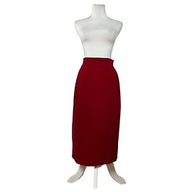 Chloé Vintage Chloe Wool Skirt Red Red