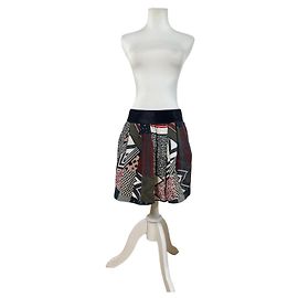 Chloé Falda de algodón patchwork vintage Chloe Azul marino Rojo Verde Blanco Azul marino