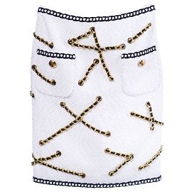 Falda Moschino Resort White Gold Chain Blanco Otro