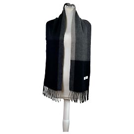 Sciarpa vintage Chloé in misto lana blu navy e grigio antracite Blu navy