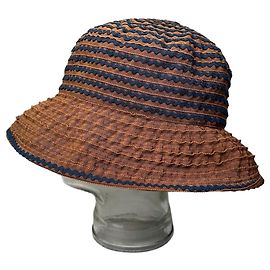 Vintage Givenchy Woven Bucket Hat Rust Navy Red