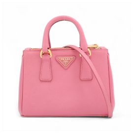 Prada Galleria Mini Saffiano Leather Handbag Pink Pink