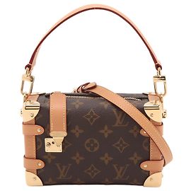 Louis Vuitton Borsa a tracolla Side Trunk PM in tela Monogram Marrone