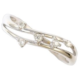 Autre Marque 14K White Gold Band Ring with Diamond Golden