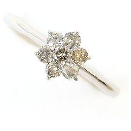 Autre Marque 14K White Gold Band Ring with Diamond Golden