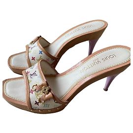 Louis Vuitton Monogram Multicolore Keilabsatz-Mules Weiß Mehrfarben